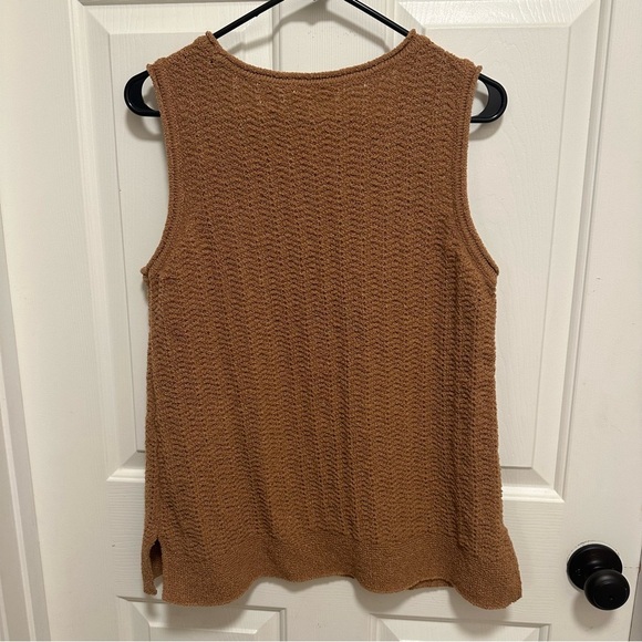Soft Surroundings Coastal Sweater Vest Tobacco Brown NWT Size Medium - Picture 2 of 5